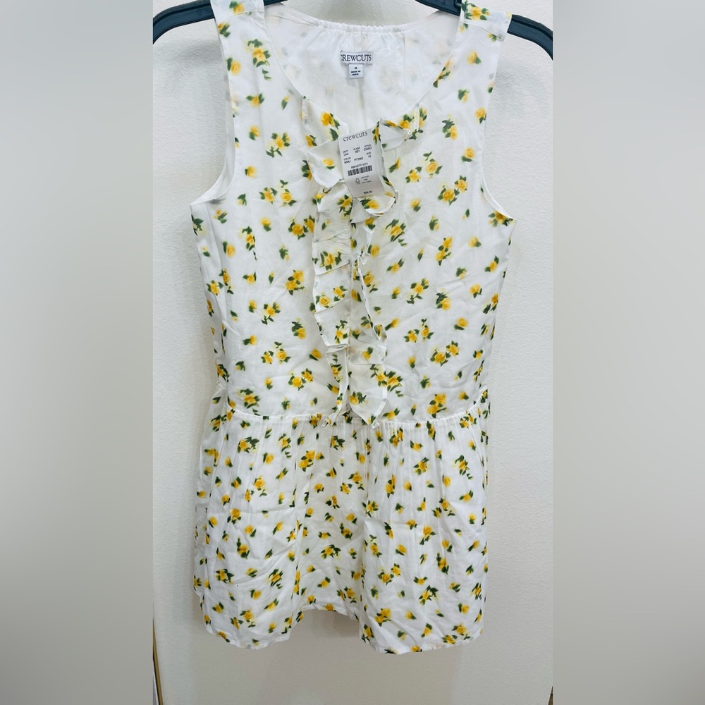J Crew Crewcuts White and Yellow Floral Dress